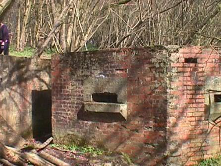 Pillbox from the south, showing rear blast wall.