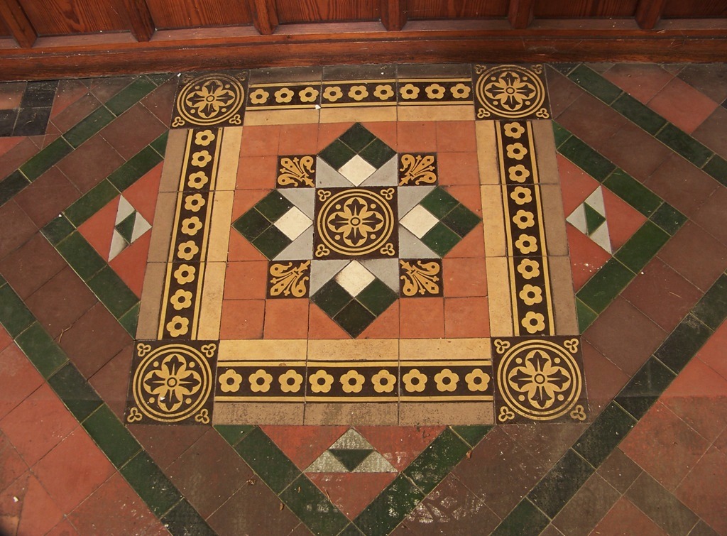 Encaustic tiles in the sanctuary